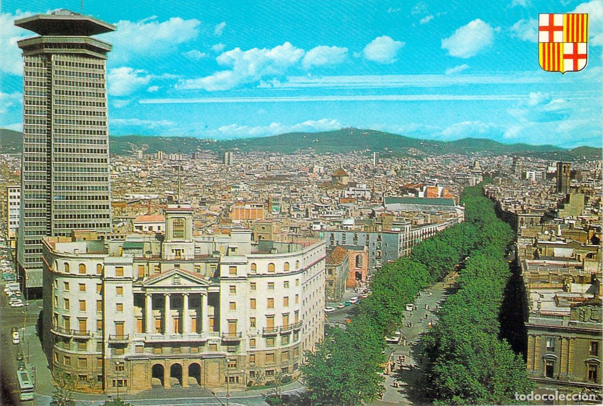 Postales: Postal de Barcelona: Edificio Comandancia de Marina y Torre Col&oacute;n - Foto 1
