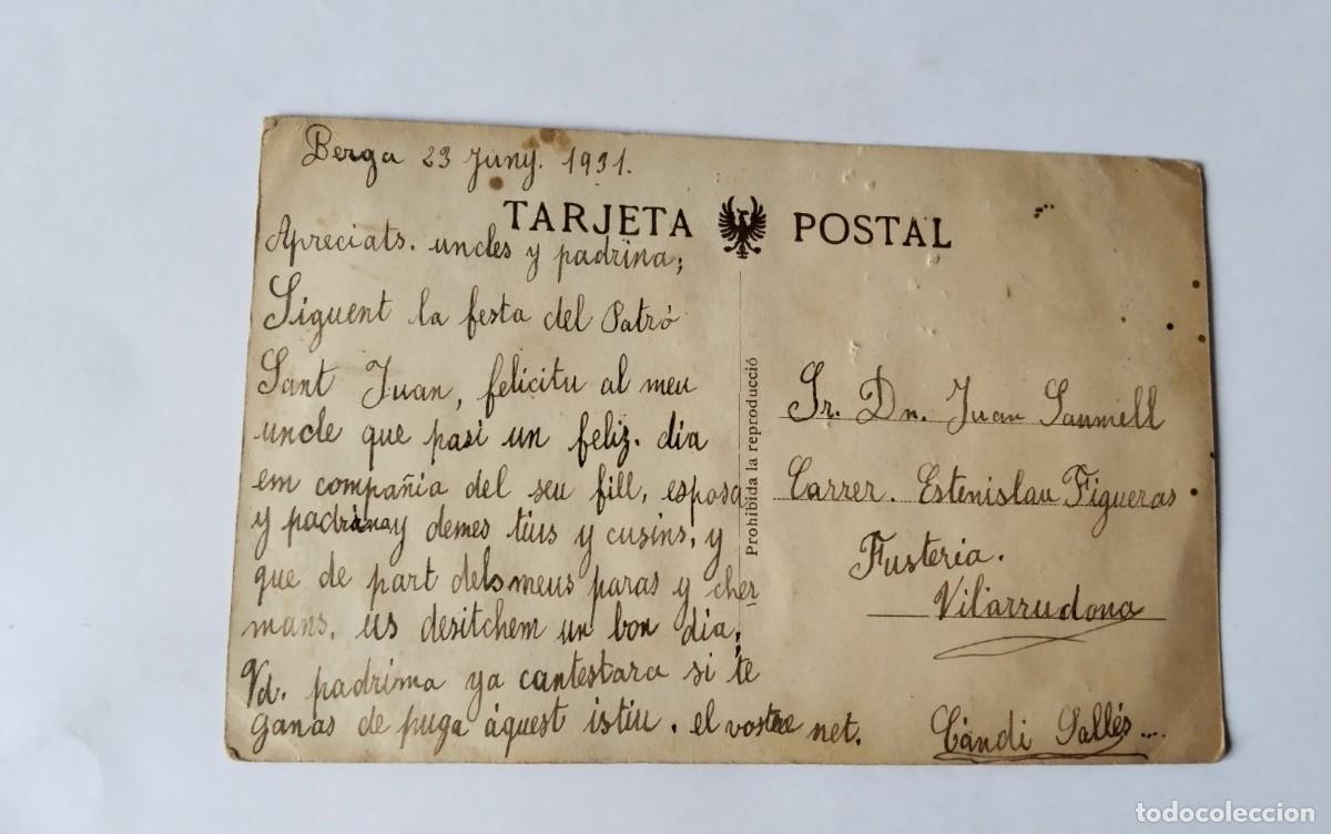Postales: BERGA , POSTAL ANTIGUA , BLANCO Y NEGRO - Foto 3