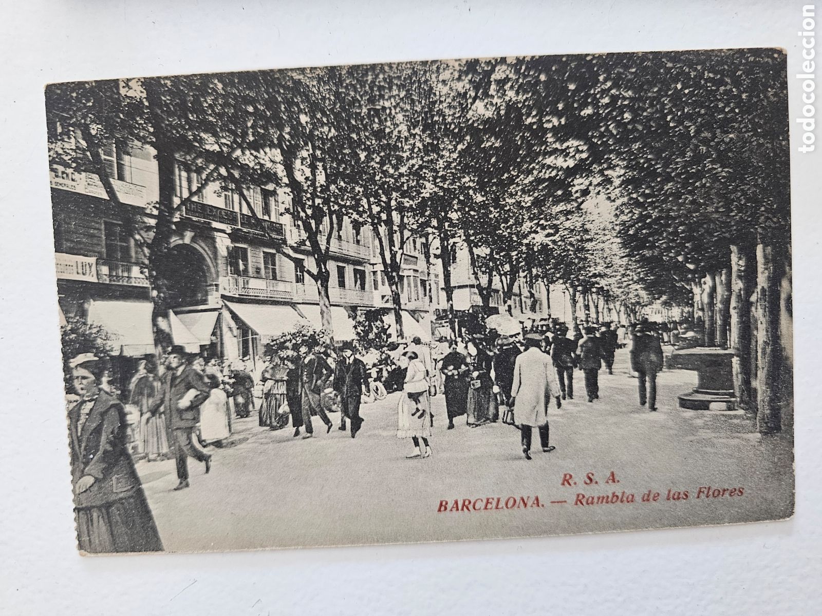 Postcards: Postal de La Rambla de les Flors, Barcelona RSA, Rovira S.A 1910s 1920s