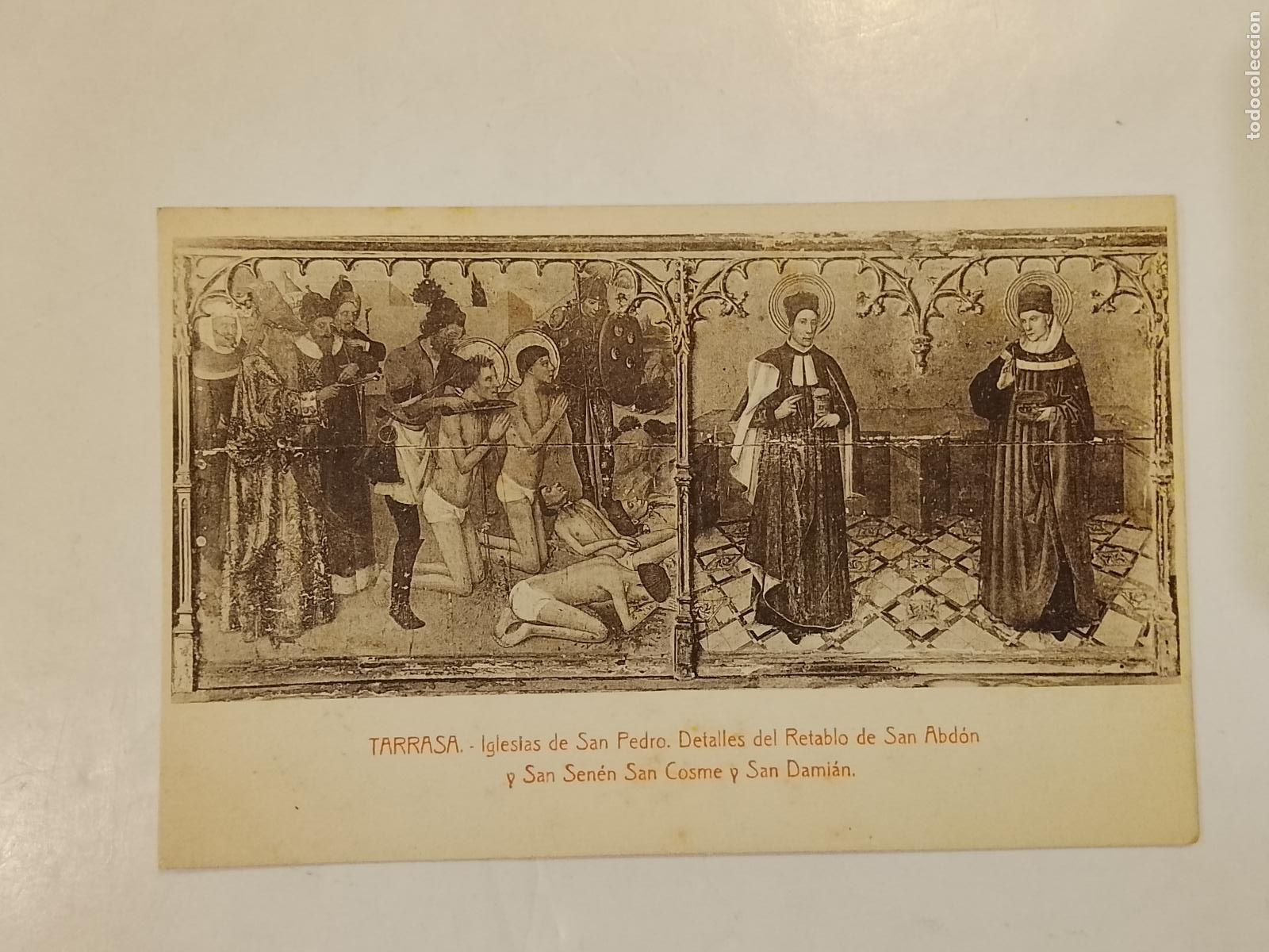 Postales: TERRASSA - IGLESIAS DE SAN PEDRO - DETALLES RETABLO - TARRASA -FOT CASTELL&Aacute;-POSTAL ANTIGUA-(115.243)