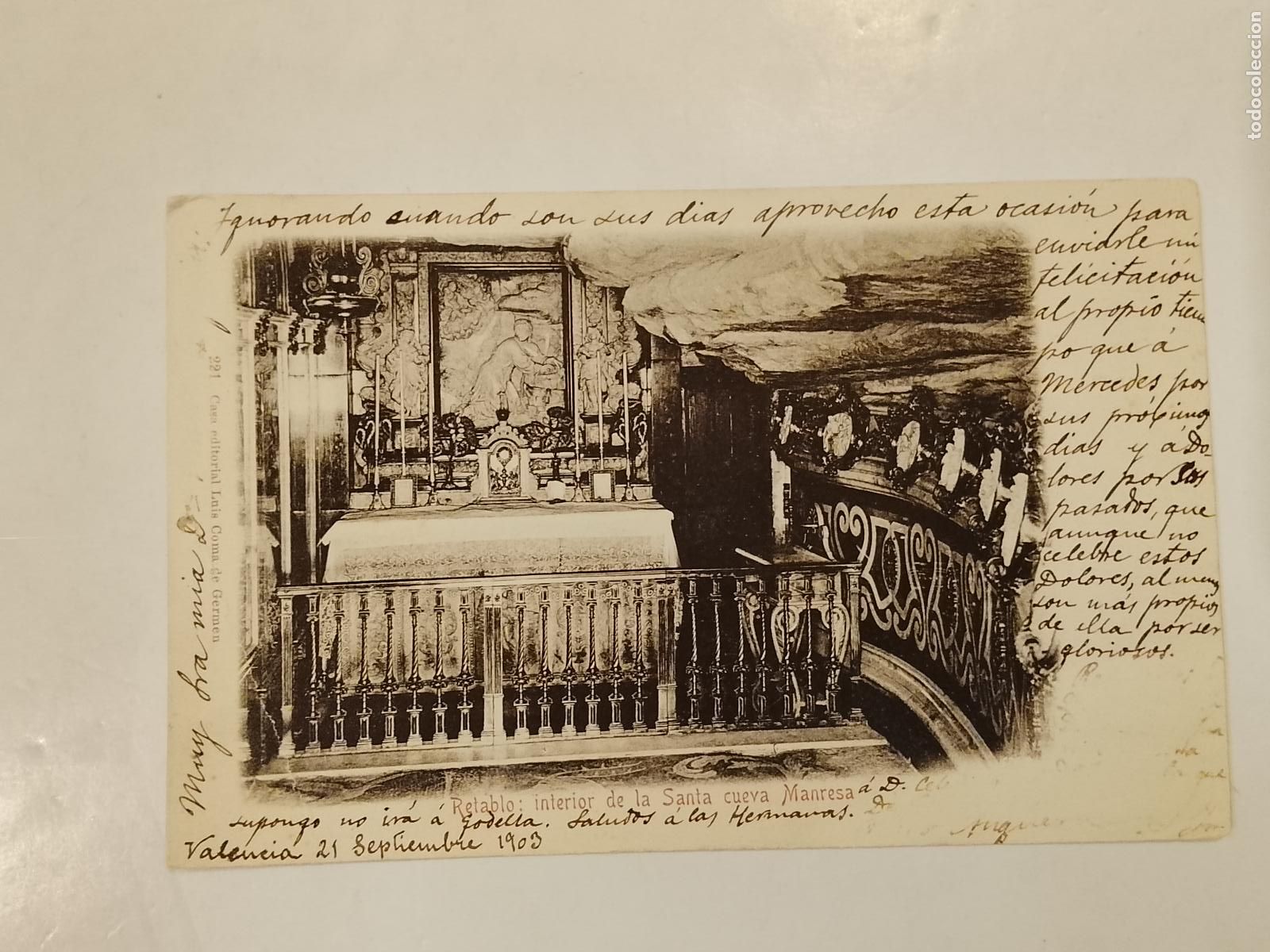 Postkarten: MANRESA - RETABLO INTERIOR DE LA SANTA CUEVA -CASA EDIT LUIS COMA DE GERMEN-POSTAL ANTIGUA-(115.263)