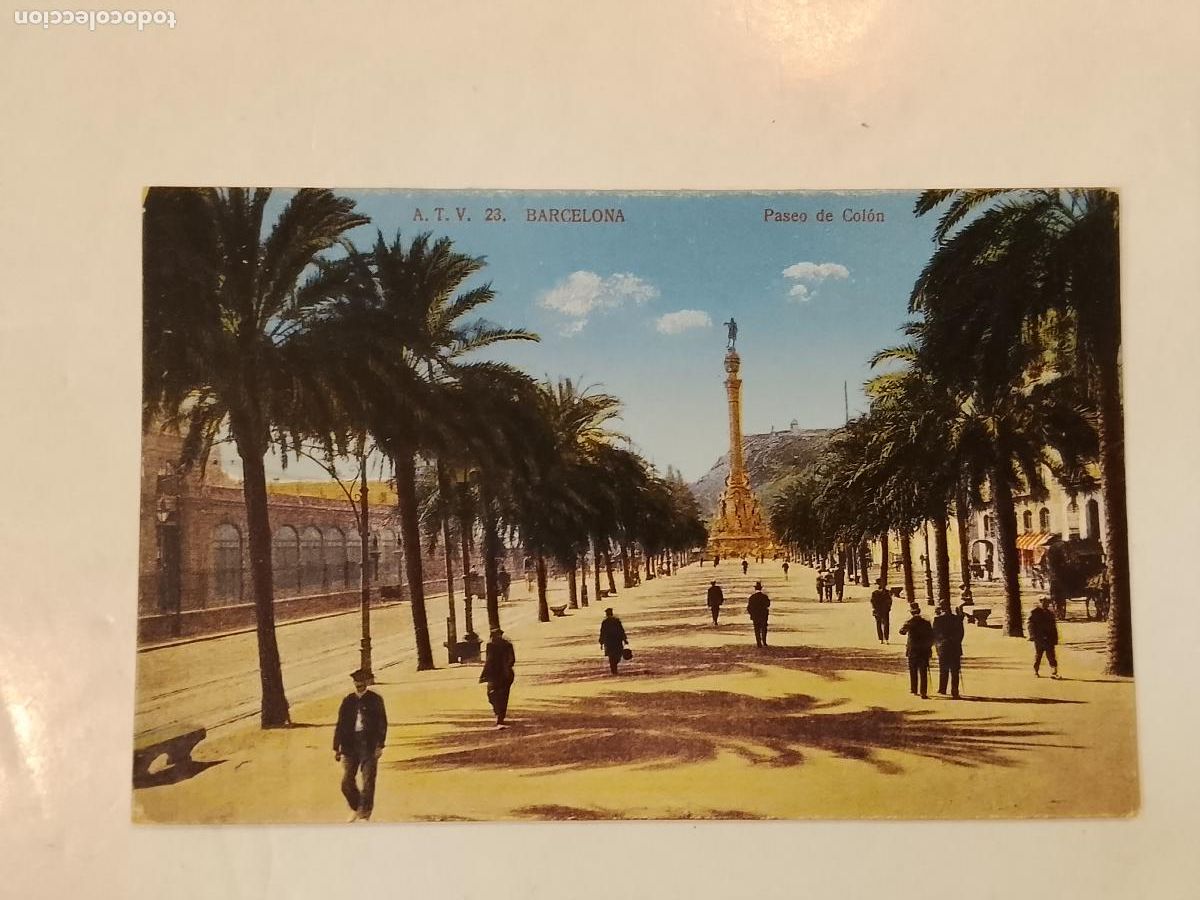 Postales: BARCELONA - PASEO DE COLON - ATV 23 A.T.V. - POSTAL ANTIGUA -(115.332)