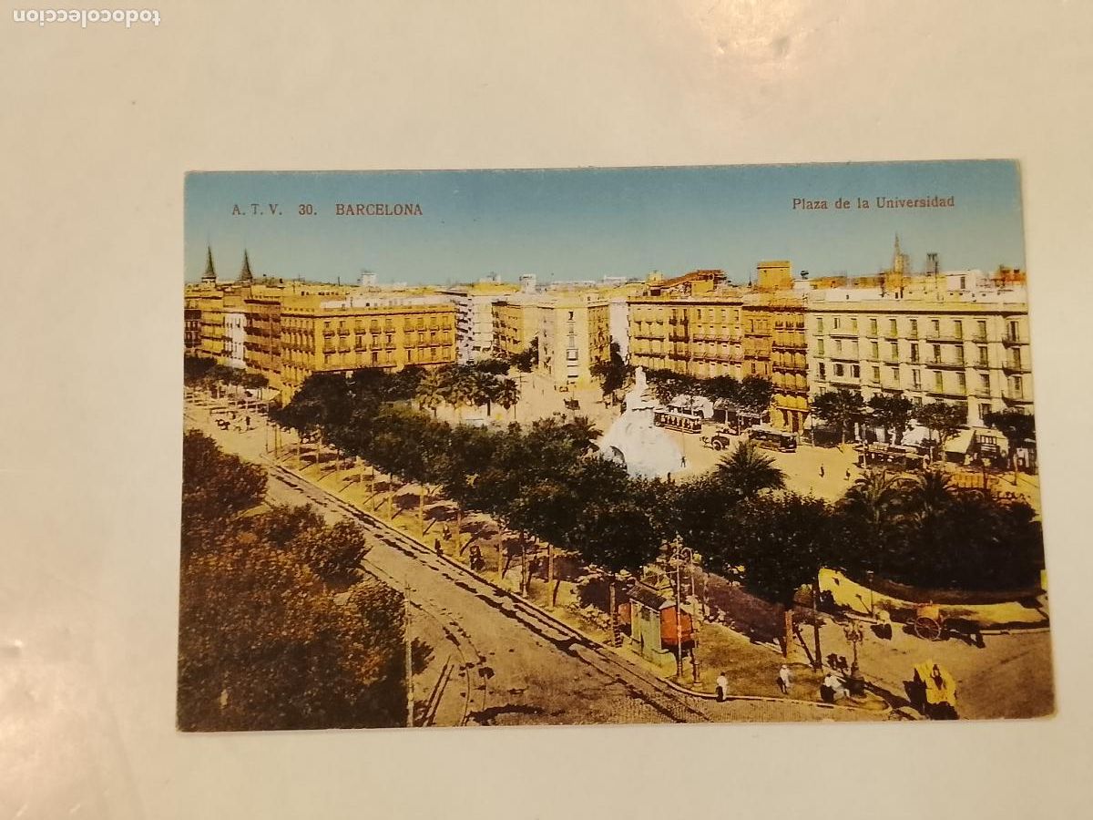 Postales: BARCELONA - PLAZA URQUINAONA - ATV 30 A.T.V. - POSTAL ANTIGUA -(115.333)