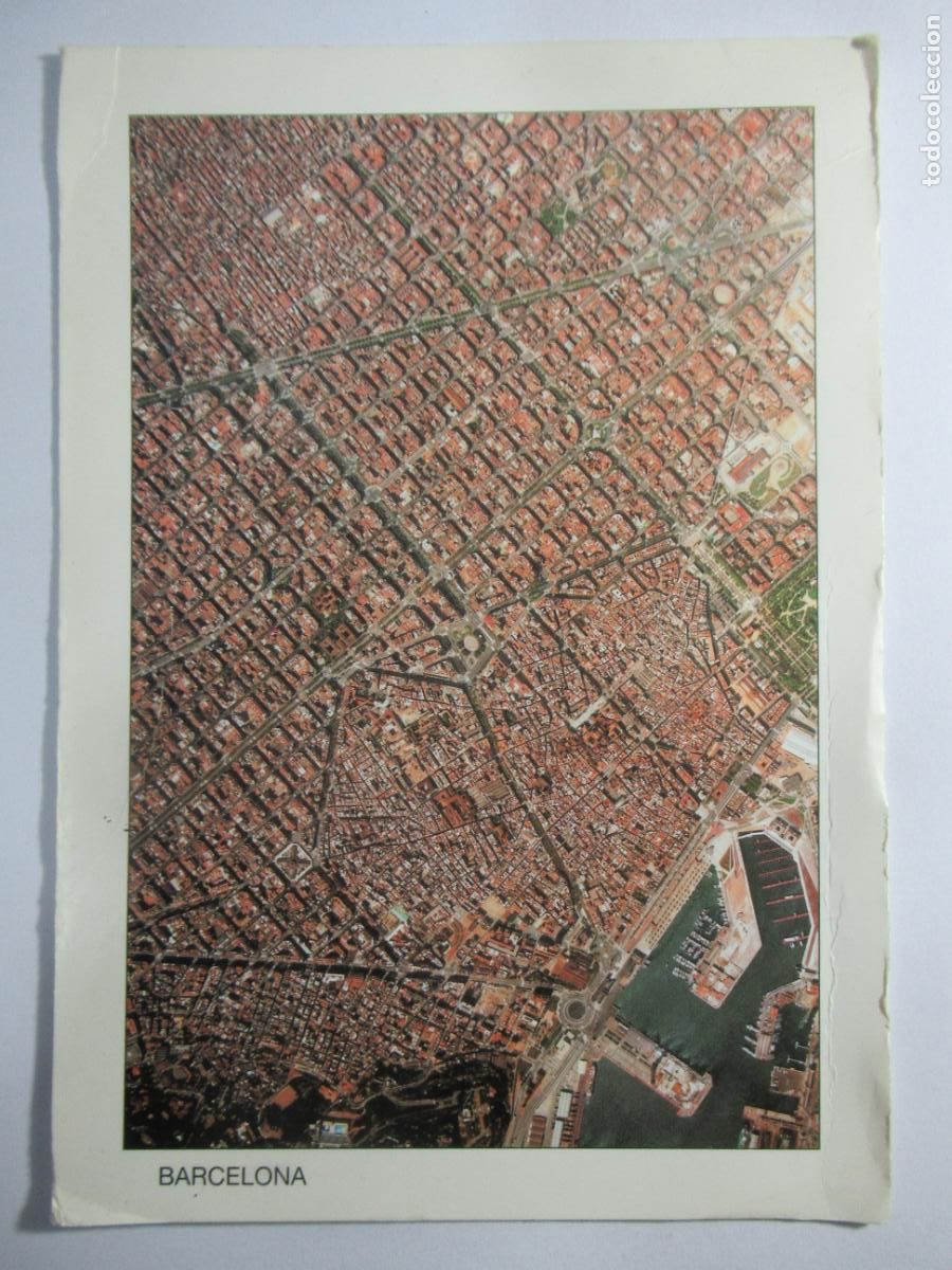 Postales: Barcelona - Fotograf&iacute;a a&eacute;rea - 17 x 12 cm. - Circulada