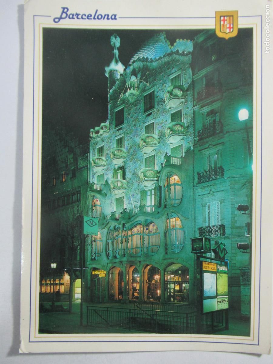 Postales: Barcelona - Fa&ccedil;ana Casa Batll&oacute; - 17 x 12 cm. - Circulada