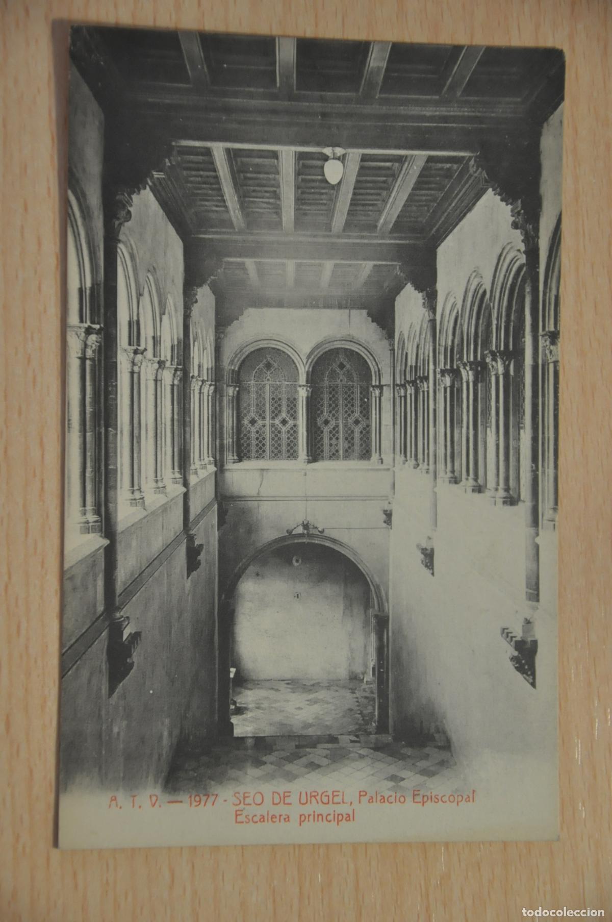Postales: postal seo de urgel, palacio episcopal escalera principal atv 1977