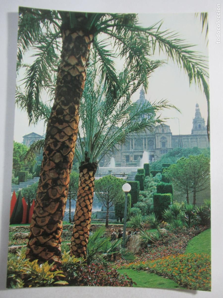 Postales: Barcelona - Parque de Montjuich. Cascadas y Museo de Arte de Catalu&ntilde;a - S/C