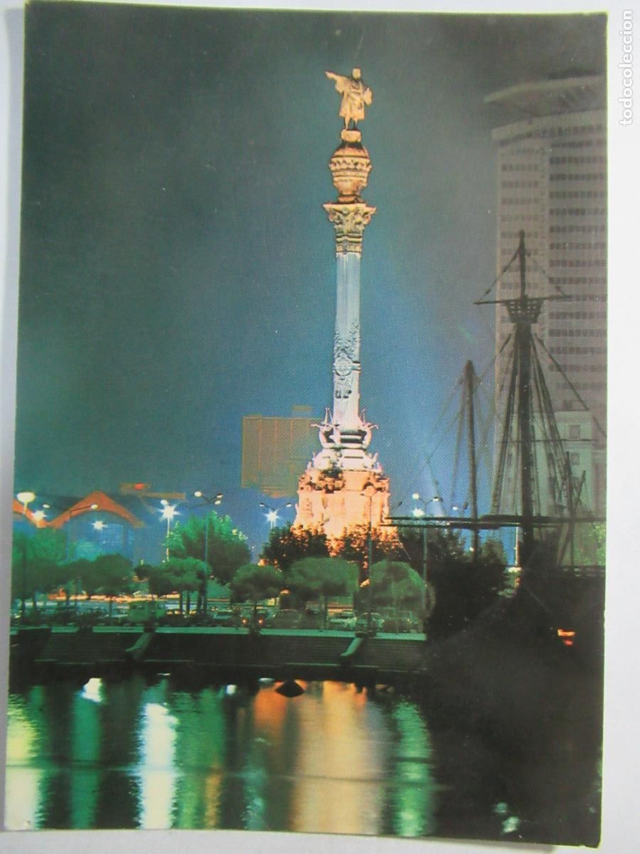 Postales: Barcelona - Col&oacute;n Vista nocturna - S/C