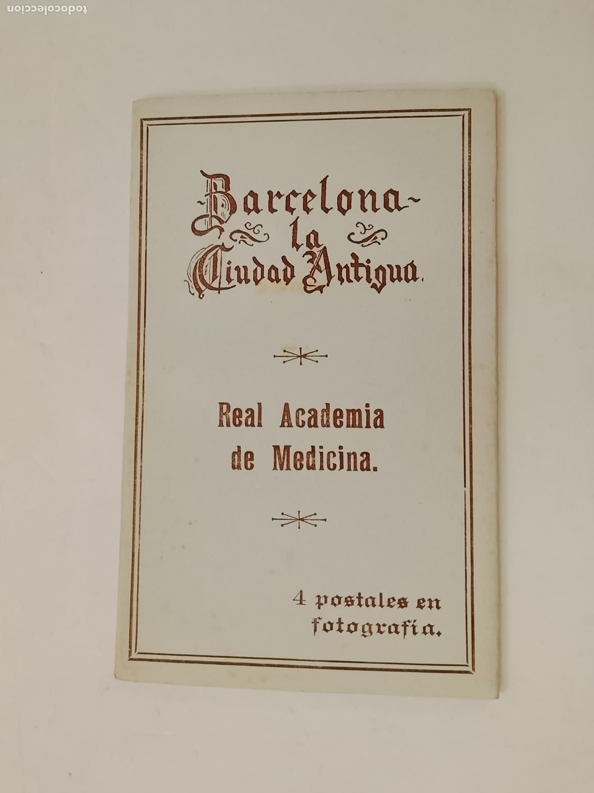 Postales: BARCELONA - REAL ACADEMIA DE MEDICINA - BLOC DE 4 POSTALES FOTOGRAFICAS ANTIGUAS - ORIOL -(115.511)