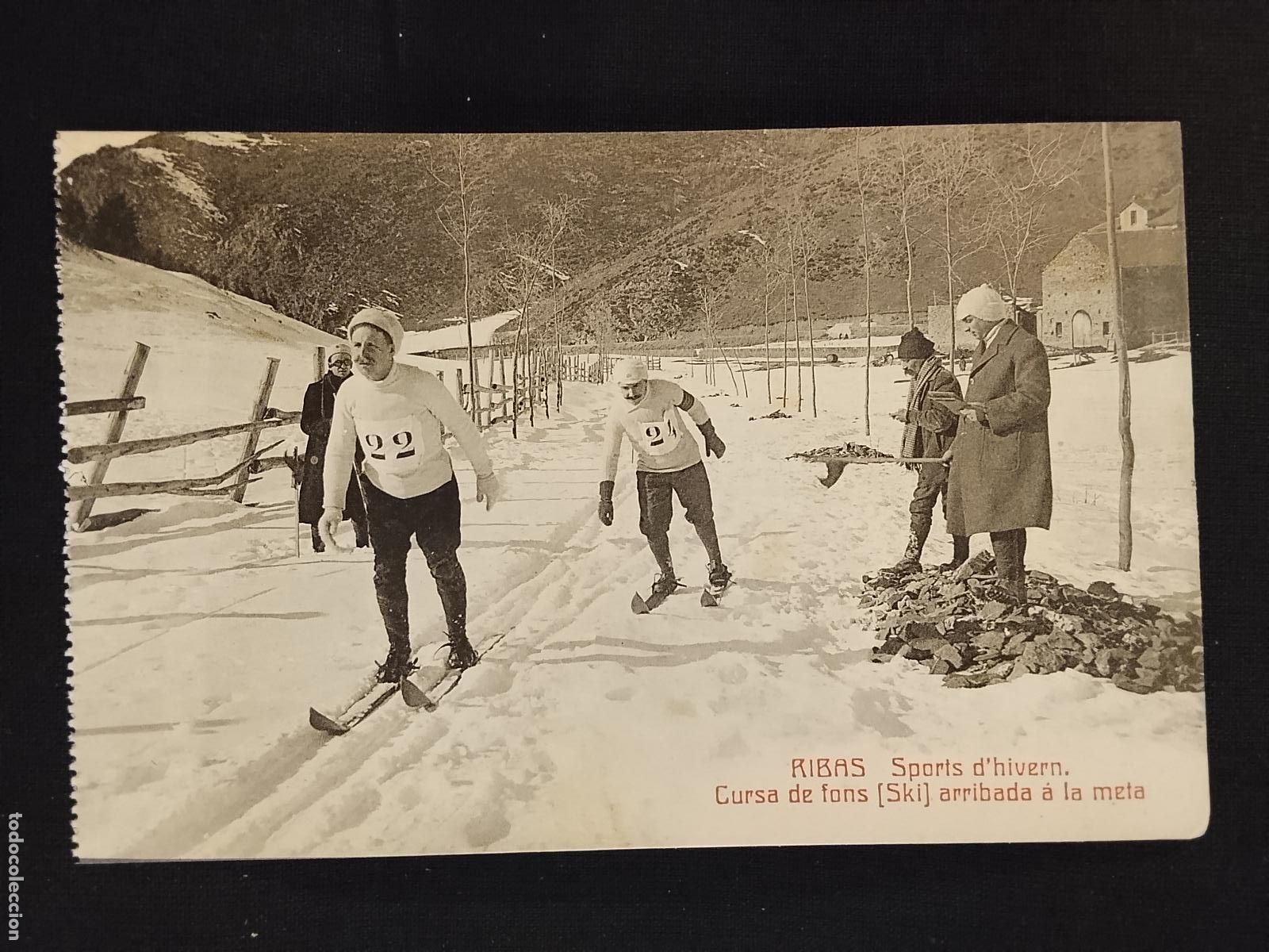 Postales: RIBAS - SPORTS D'HIVERN - CURSA DE FONS SKI -FOTOTIPIA CASTA&Ntilde;EIRA Y ALVAREZ-POSTAL ANTIGUA-(115.545)