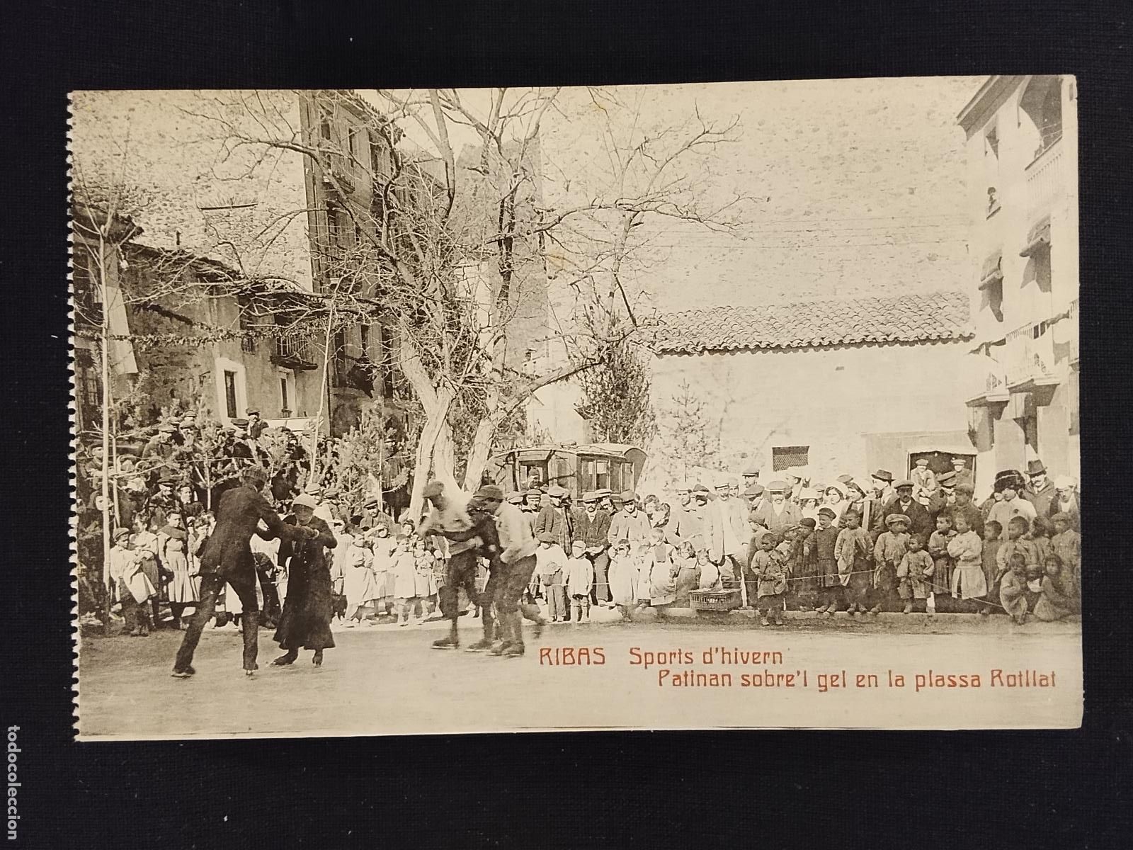 Postales: RIBAS - SPORTS D'HIVERN - PATINANT SOBRE GEL-FOTOTIPIA CASTA&Ntilde;EIRA Y ALVAREZ-POSTAL ANTIGUA-(115.547)