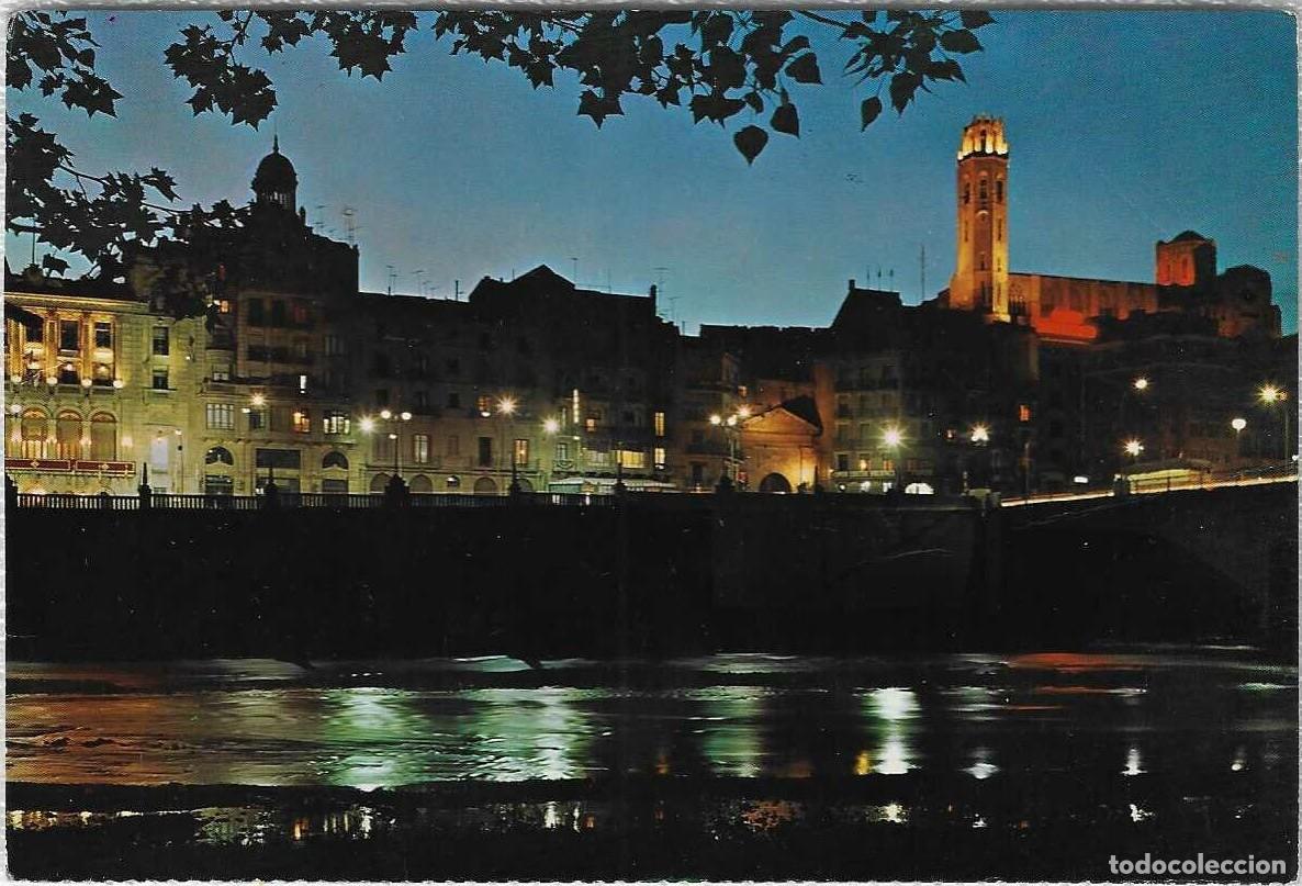 Postales: L&eacute;rida. Vista nocturna. - Foto 1