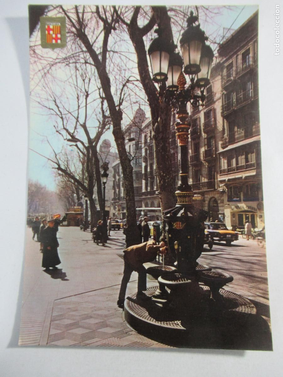 Postales: Barcelona - Rambla y Fuente de Canaletas - S/C