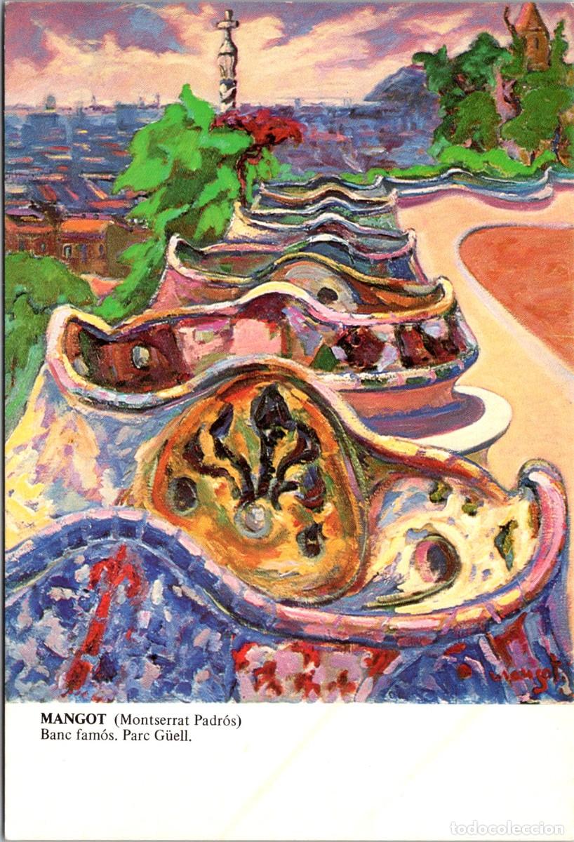 Postales: Barcelona- Parc G&uuml;ell- Banc Fam&oacute;s-Mangot (Montserrat Padr&oacute;s)-Postal-Rev. en blanco- 154x104mm- Gaud&iacute;