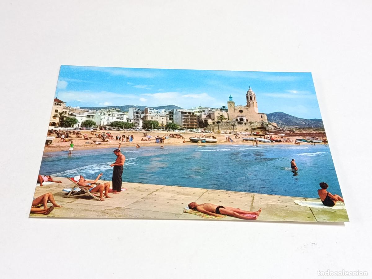 Postales: GARRAF - POSTAL SITGES - SOLARIUM E IGLESIA - Foto 1
