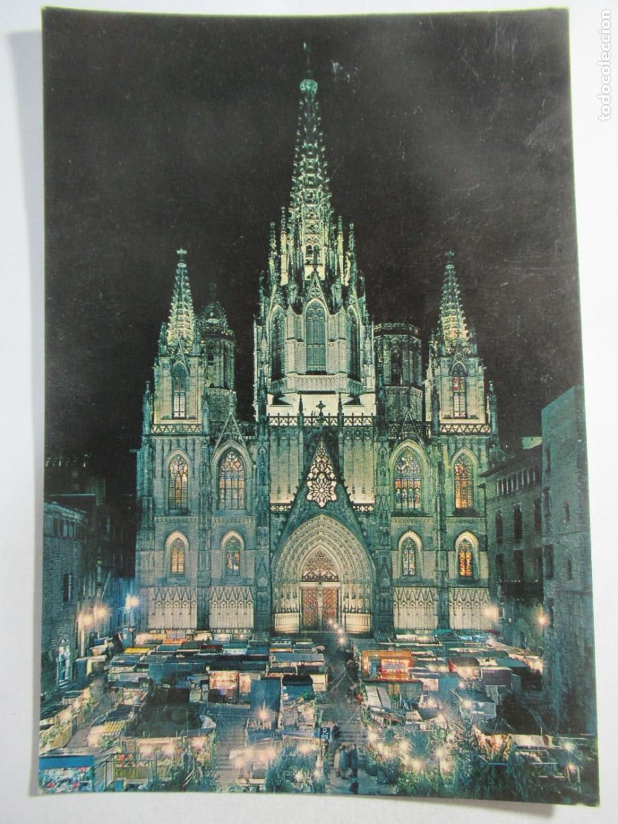 Postales: Barcelona - Catedral de noche - S/C - Foto 1