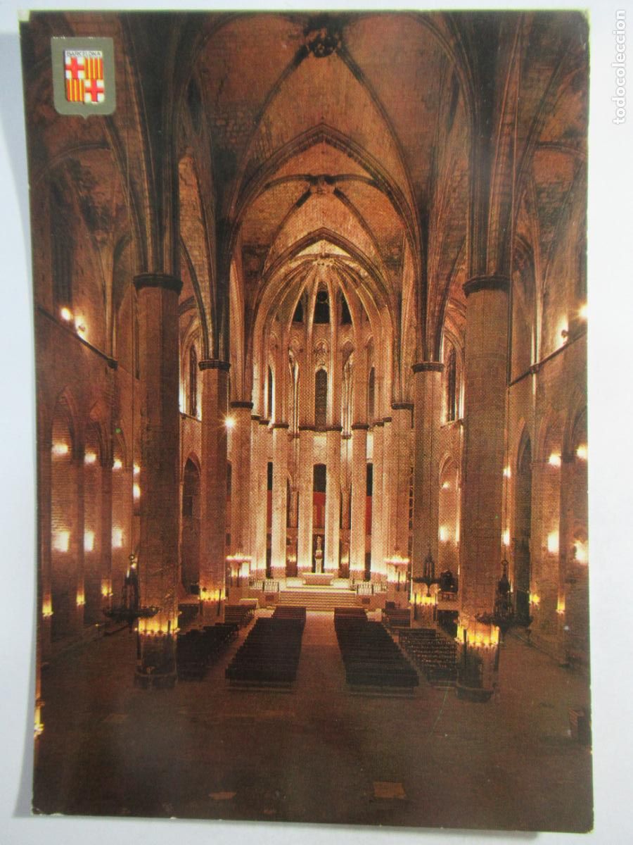 Postales: Barcelona - Bas&iacute;lica de Santa Mar&iacute;a del Mar. Interior - S/C