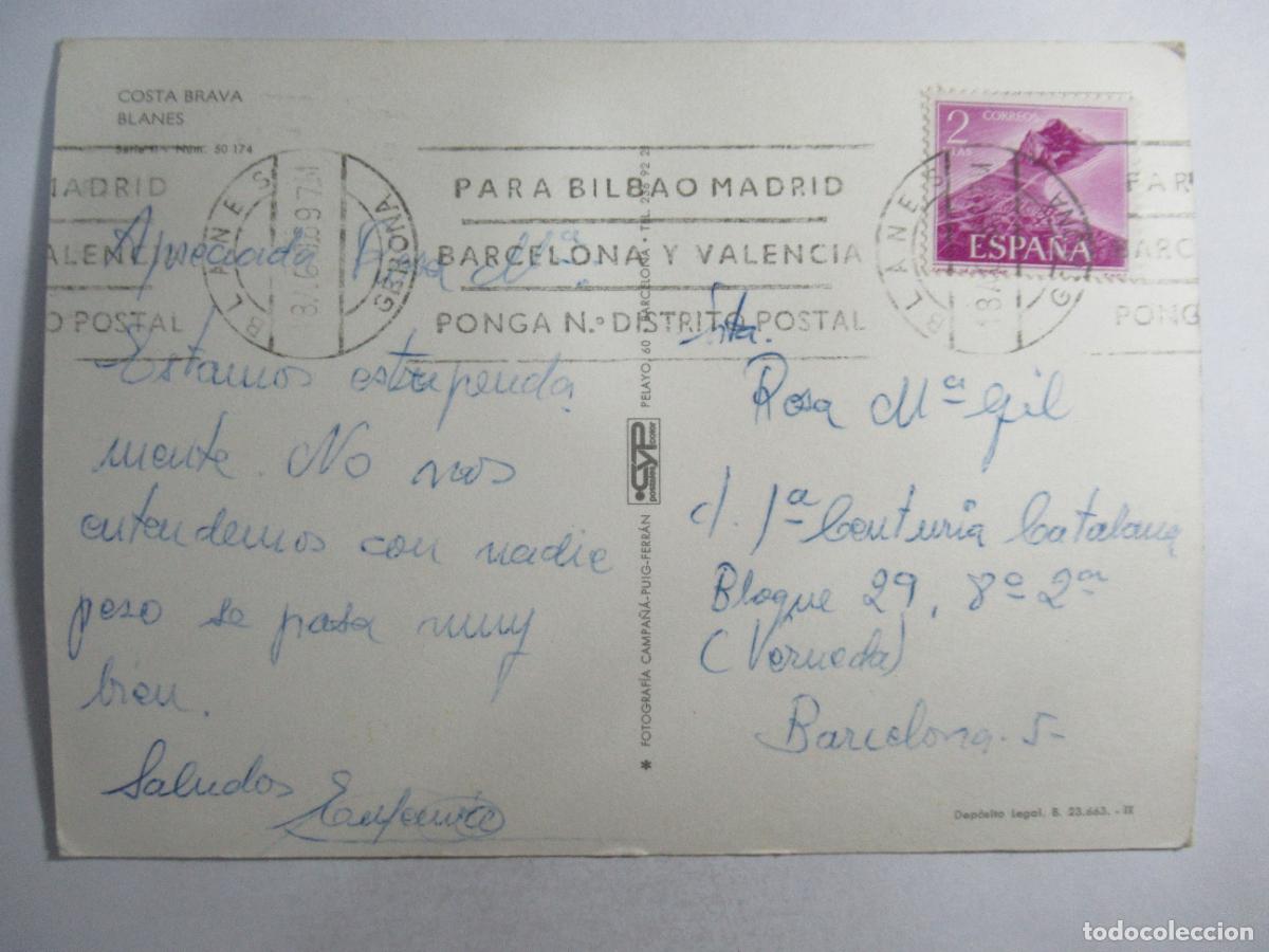 Postales: Blanes (Girona) - Costa Brava - Circulada - Foto 2