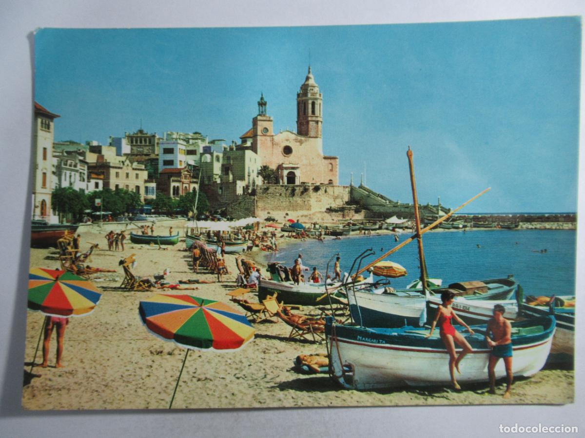 Postales: Sitges (Barcelona) - Playa e Iglesia - S/C - Foto 1