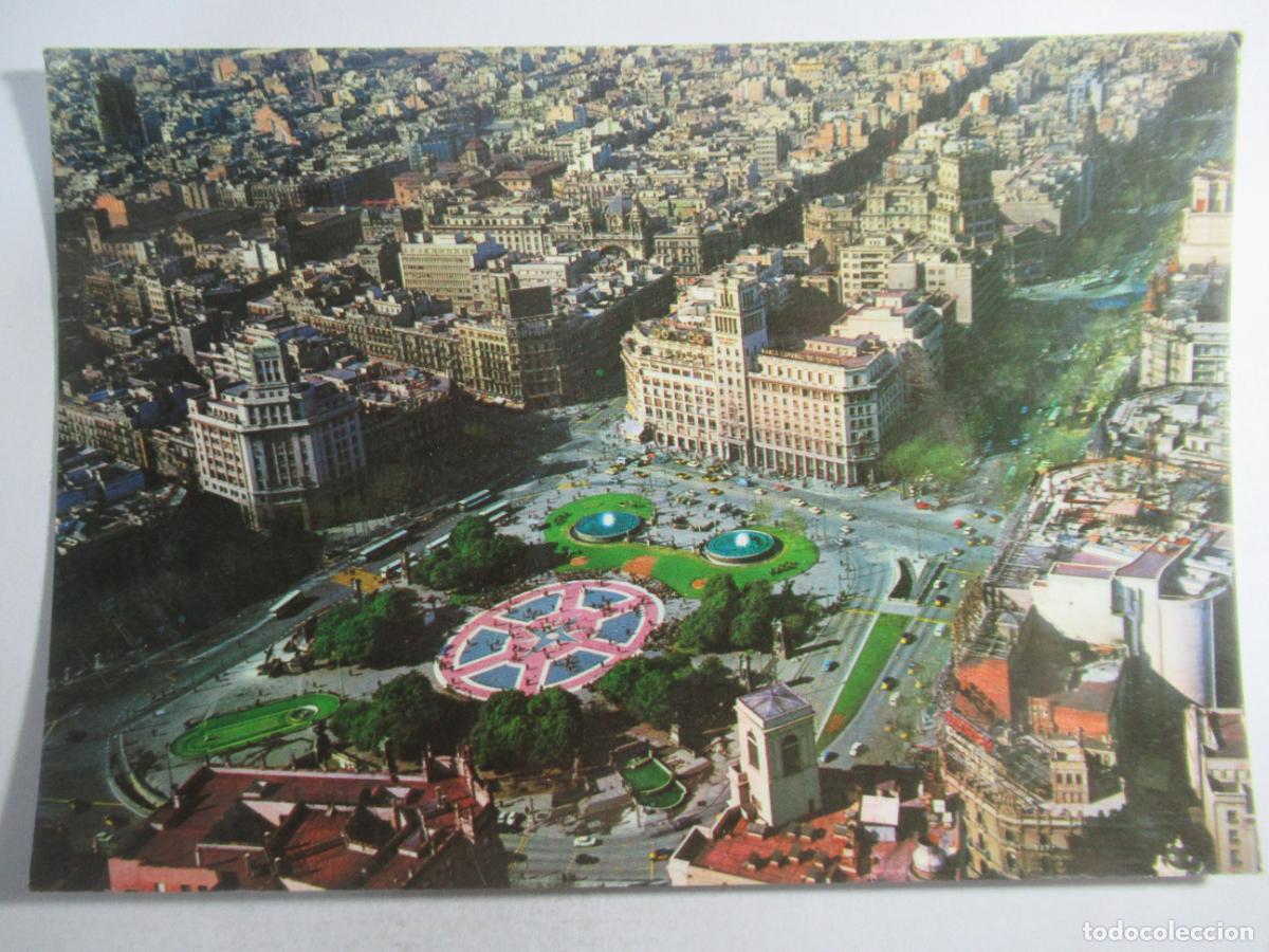 Postais: Barcelona - Plaza de Catalu&ntilde;a. Vista a&eacute;rea - S/C
