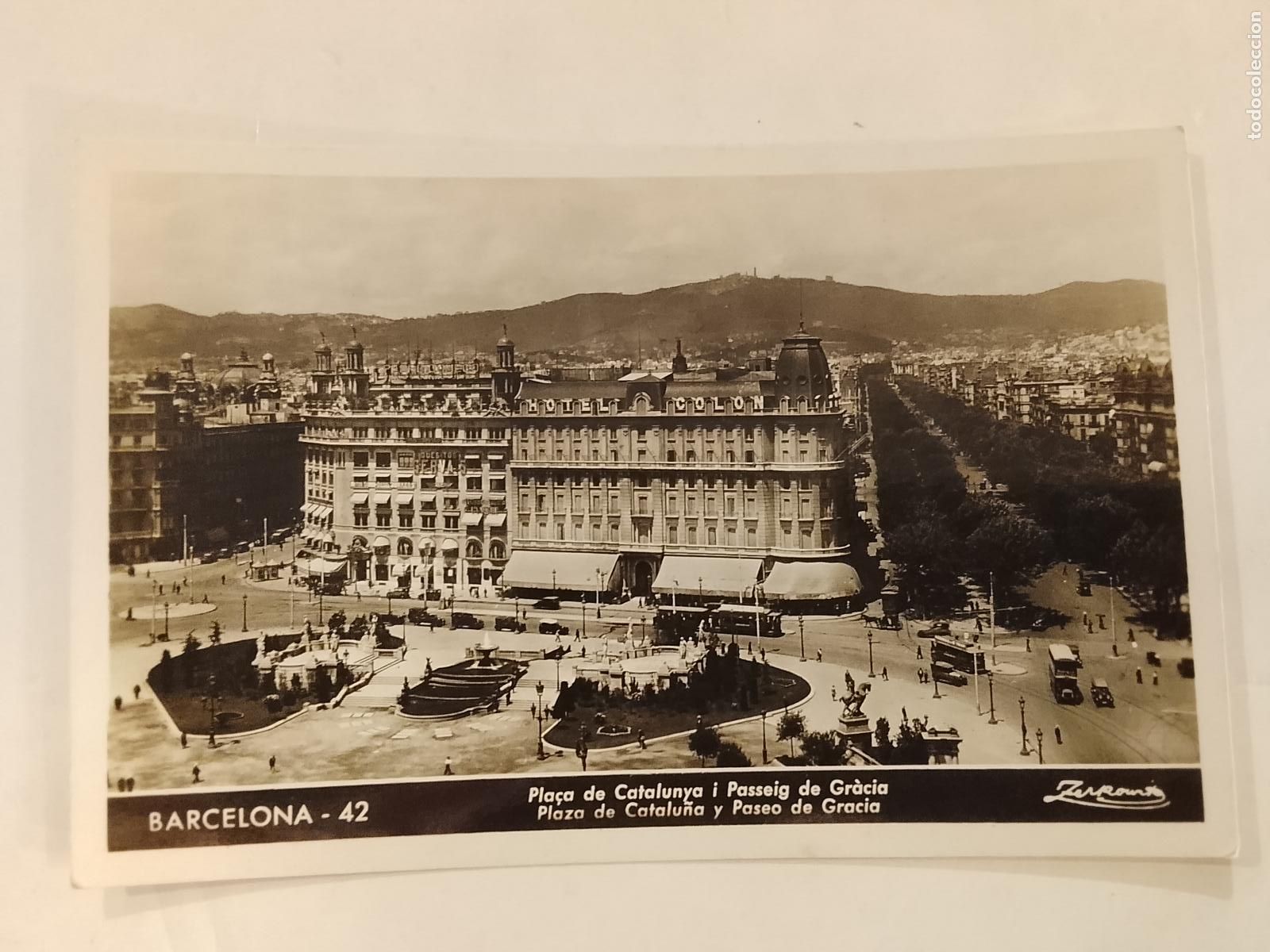 Postales: BARCELONA - PLA&Ccedil;A CATALUNYA I PASSEIG DE GRACIA - FOTOGRAFICA ZERKOWITZ -POSTAL ANTIGUA-(115.650)