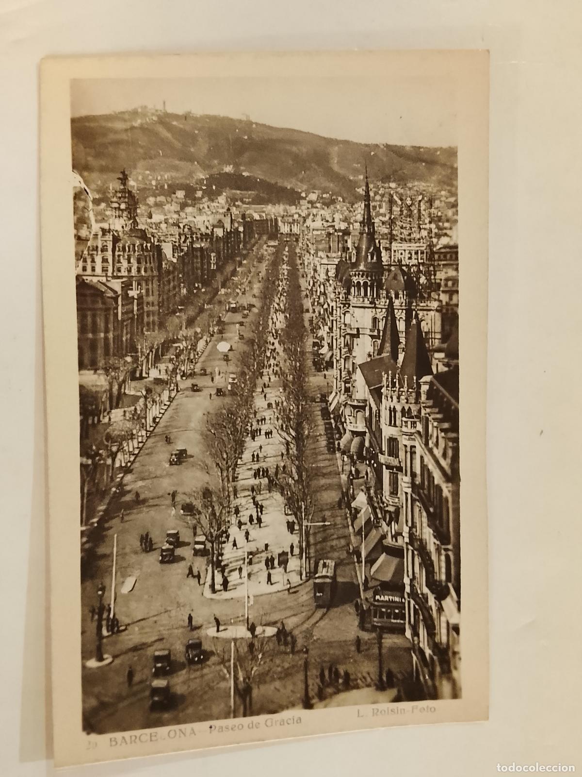 Cartes Postales: BARCELONA - PASEO DE GRACIA - ROISIN FOTOGRAFICA -POSTAL ANTIGUA-(115.657)