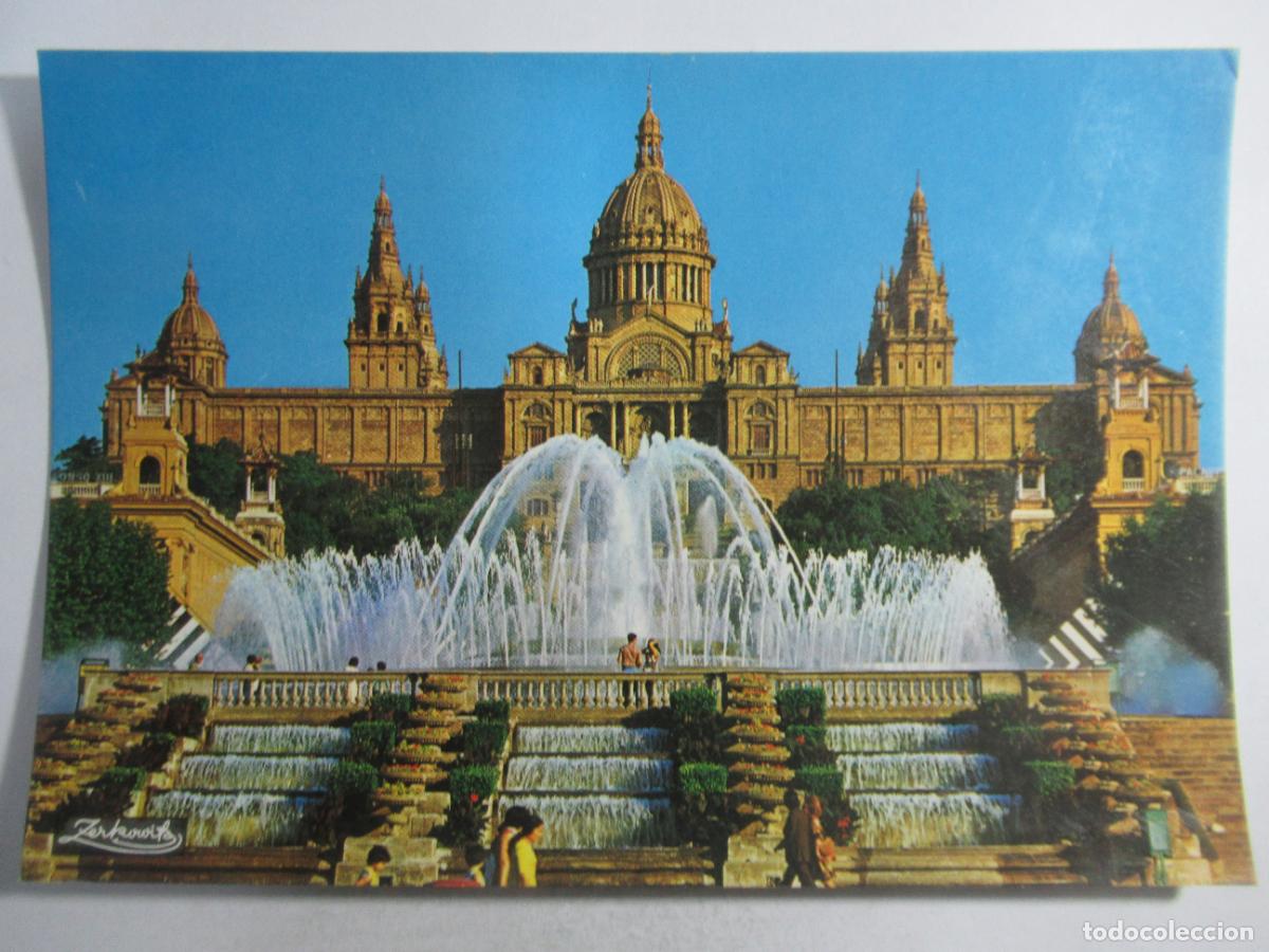 Postales: Barcelona - Parque de Monyjuich. Fuente Monumental y Palacio Nacional del Arte - S/C