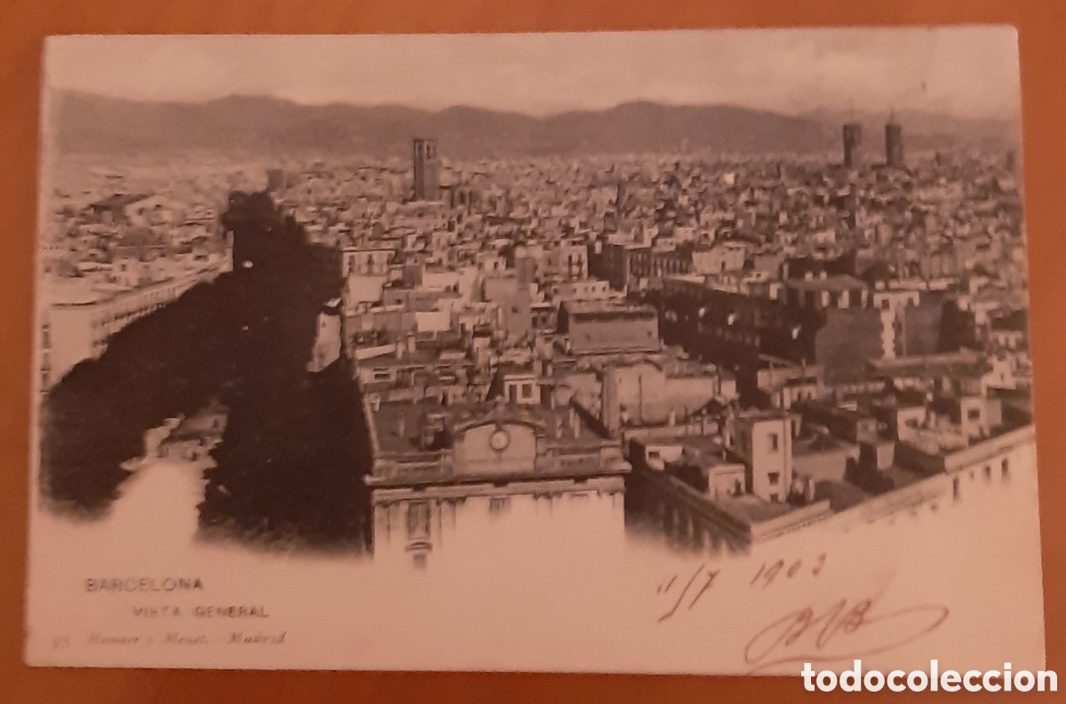 Postales: Postal Barcelona. Vista general. Escrita y circulada 1903. R9893