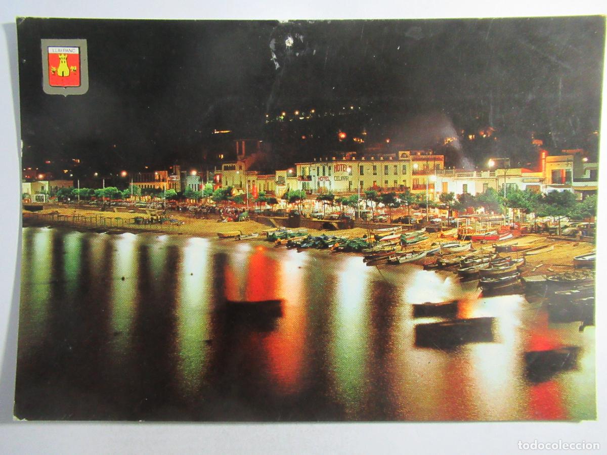 Postales: Llafranch (Girona) - Vista nocturna de la Playa - Escrita