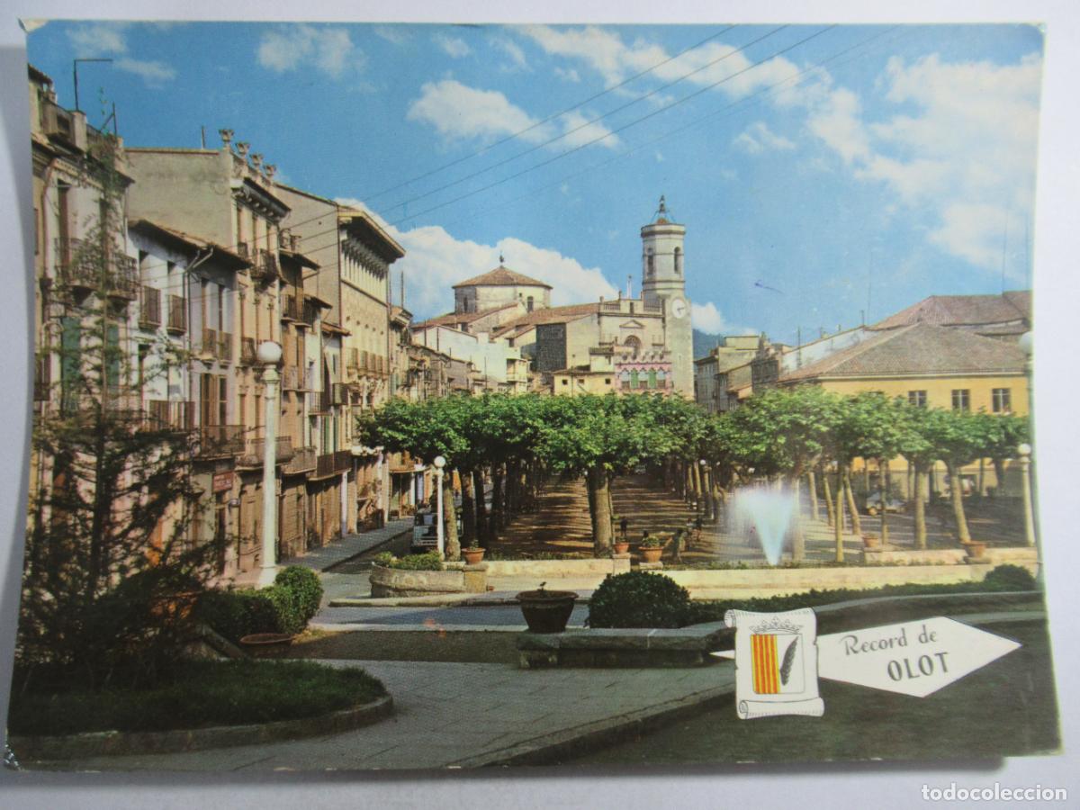 Postales: Olot (Girona) - Paseo de Blay - Hotel Marc&oacute; - Escrita