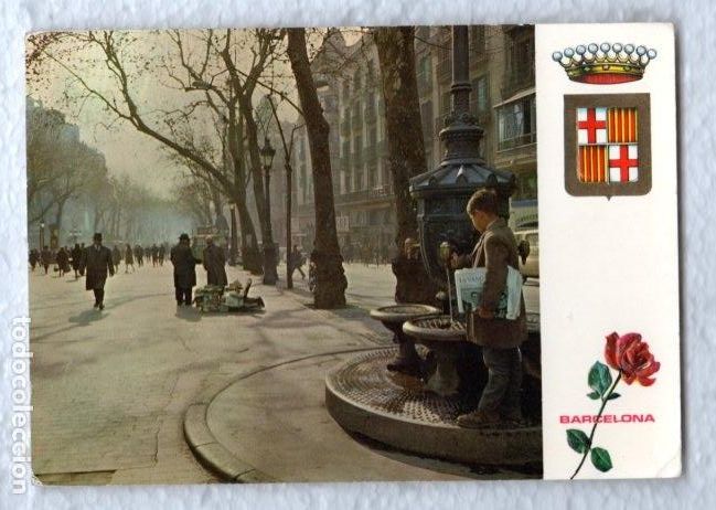 Postales: BARCELONA FUENTE DE CANALETAS N&Uacute;MERO 25 / 1&ordf; COLECCI&Oacute;N DE 25 MODELOS / ESCRITA EN ARABE