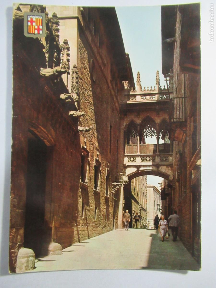 Postales: Barcelona - Barrio G&oacute;tico - Arco g&oacute;tico en la Calle del Obispo Irurita - S/C