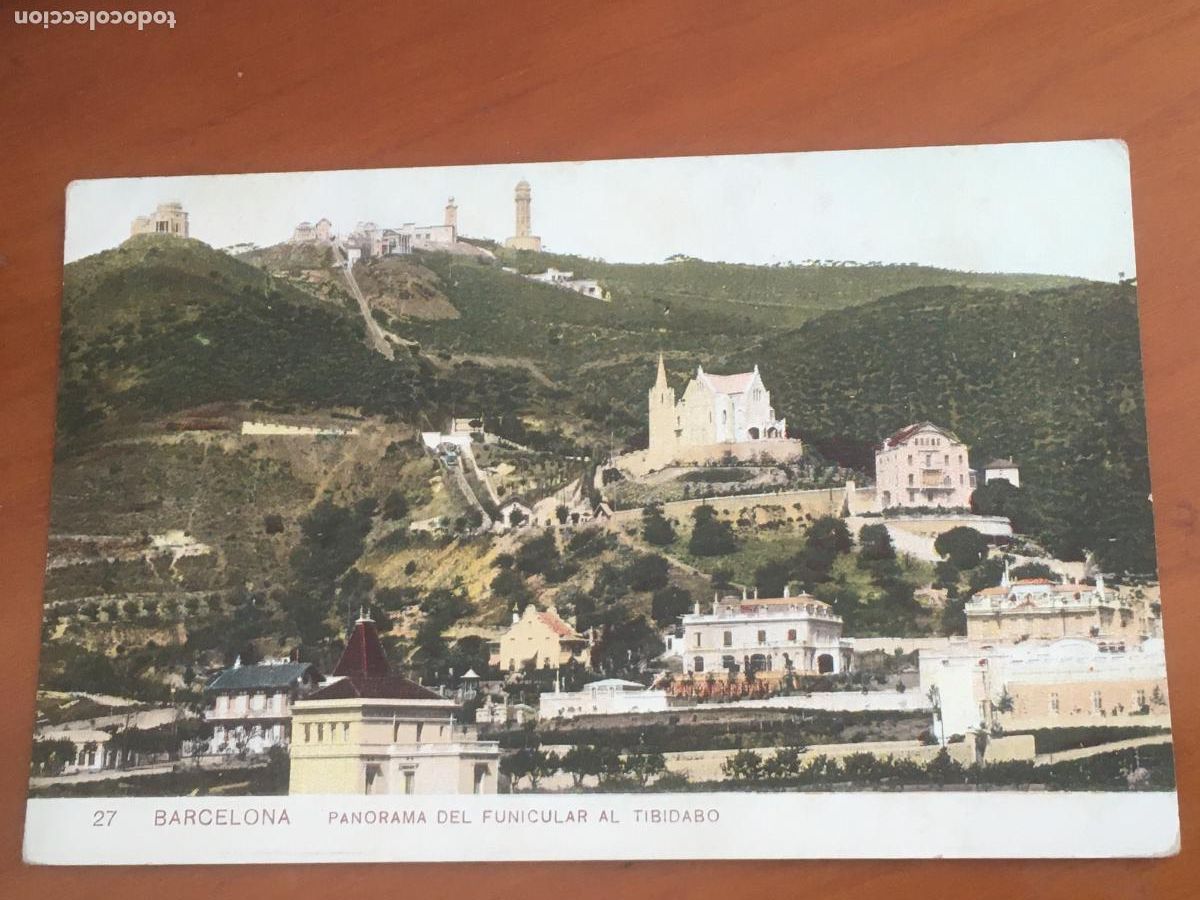 Postcards: barcelona panorama funicular tibidabo postal original antigua