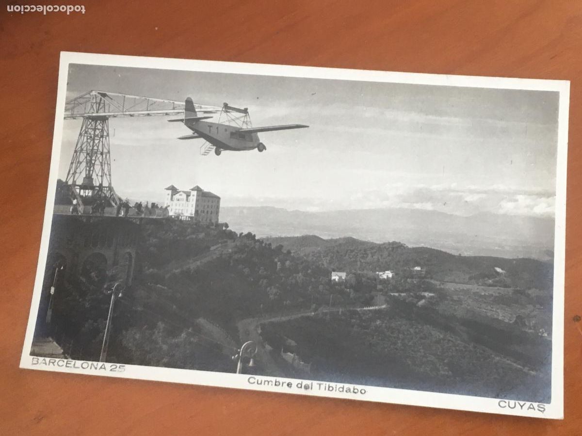 Postcards: barcelona atracciones avion parque cumbre tibidabo postal original antigua