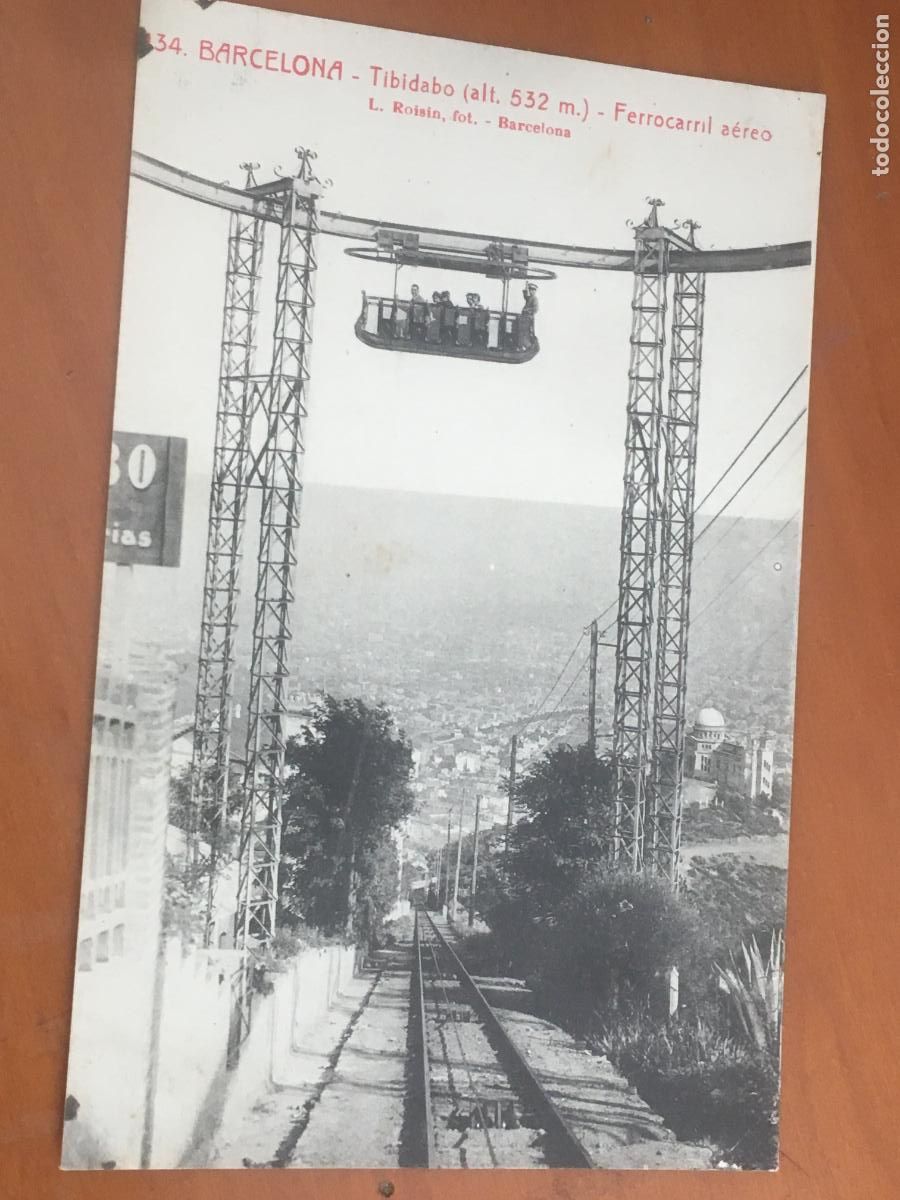 Postcards: barcelona ferrocarril aereo tibidabo postal original antigua