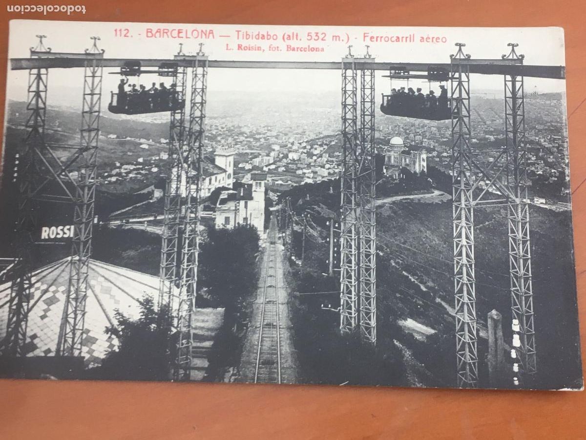 Postcards: barcelona ferrocarril aereo tibidabo postal original antigua