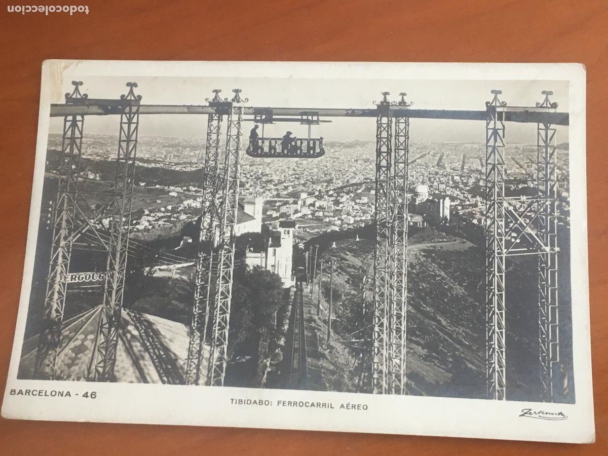 Postales: barcelona ferrocarril aereo tibidabo postal original antigua