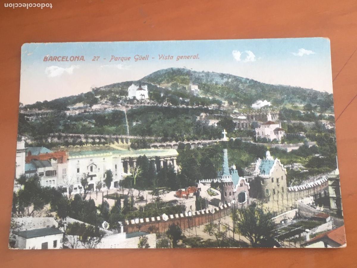 Postales: barcelona parque guell vista parcial gaudi postal original antigua