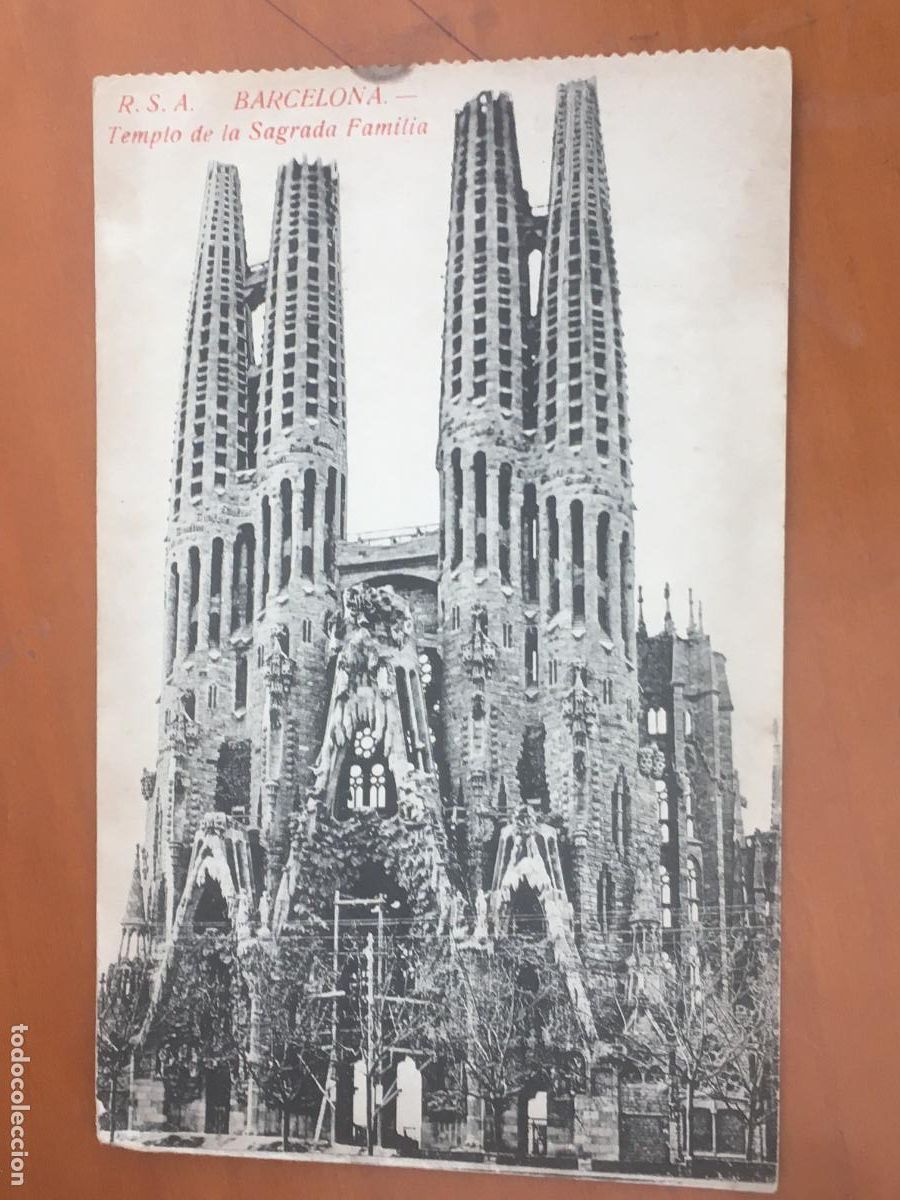 Postales: sagrada familia en construccion gaudi barcelona postal original antigua