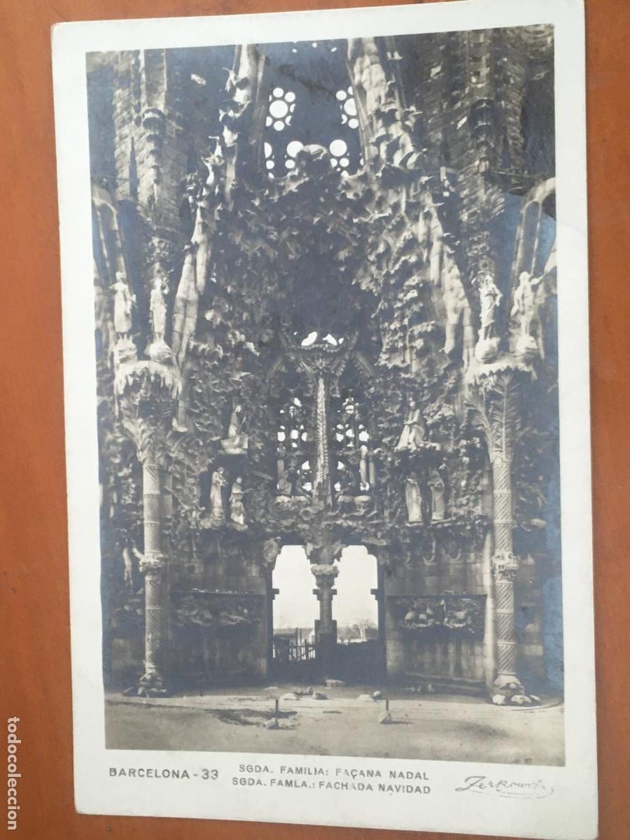 Postales: sagrada familia fa&ccedil;ana nadal gaudi barcelona postal original antigua