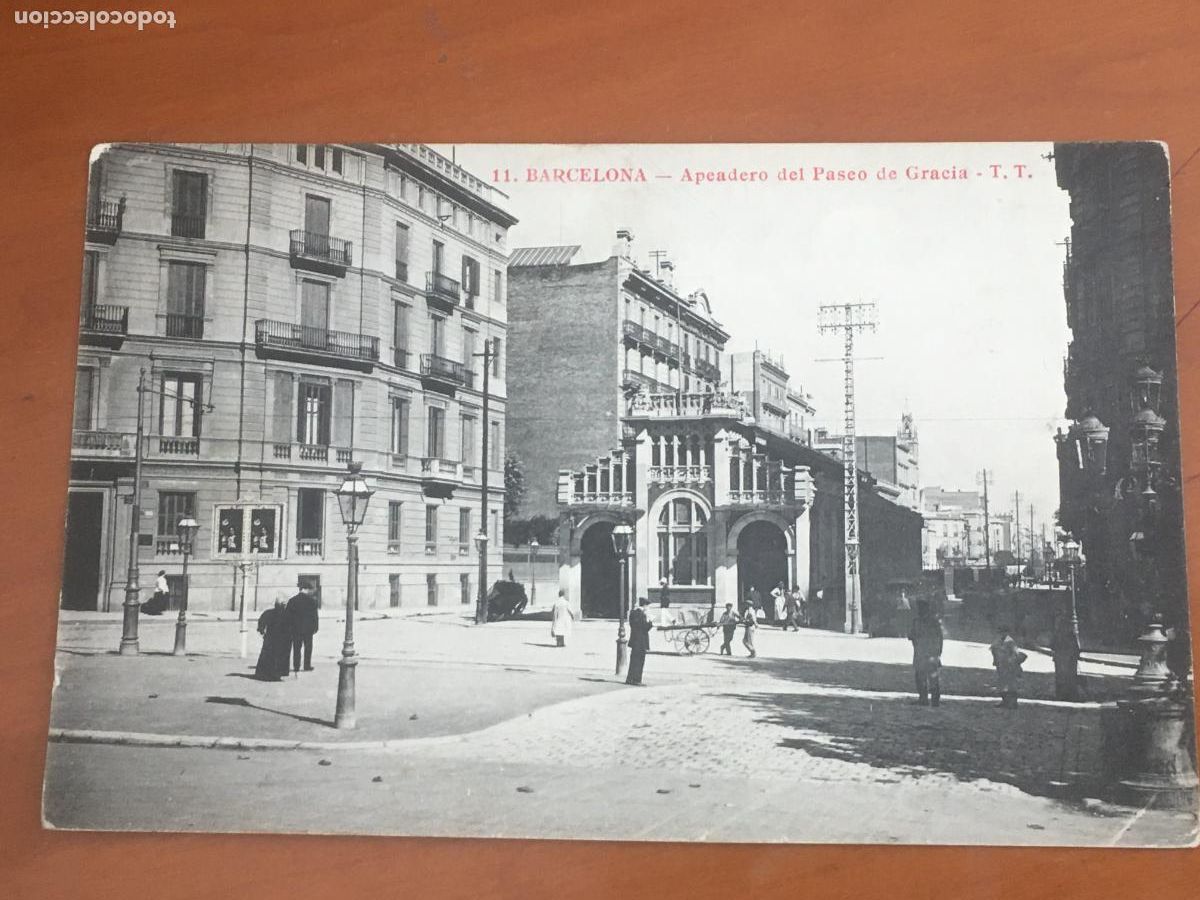 Postales: barcelona apeadero paseo gracia 11 postal original antigua