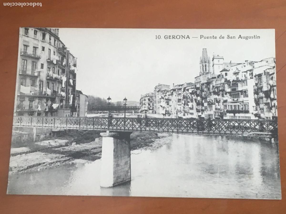 Postales: gerona girona puente san agustin postal original antigua