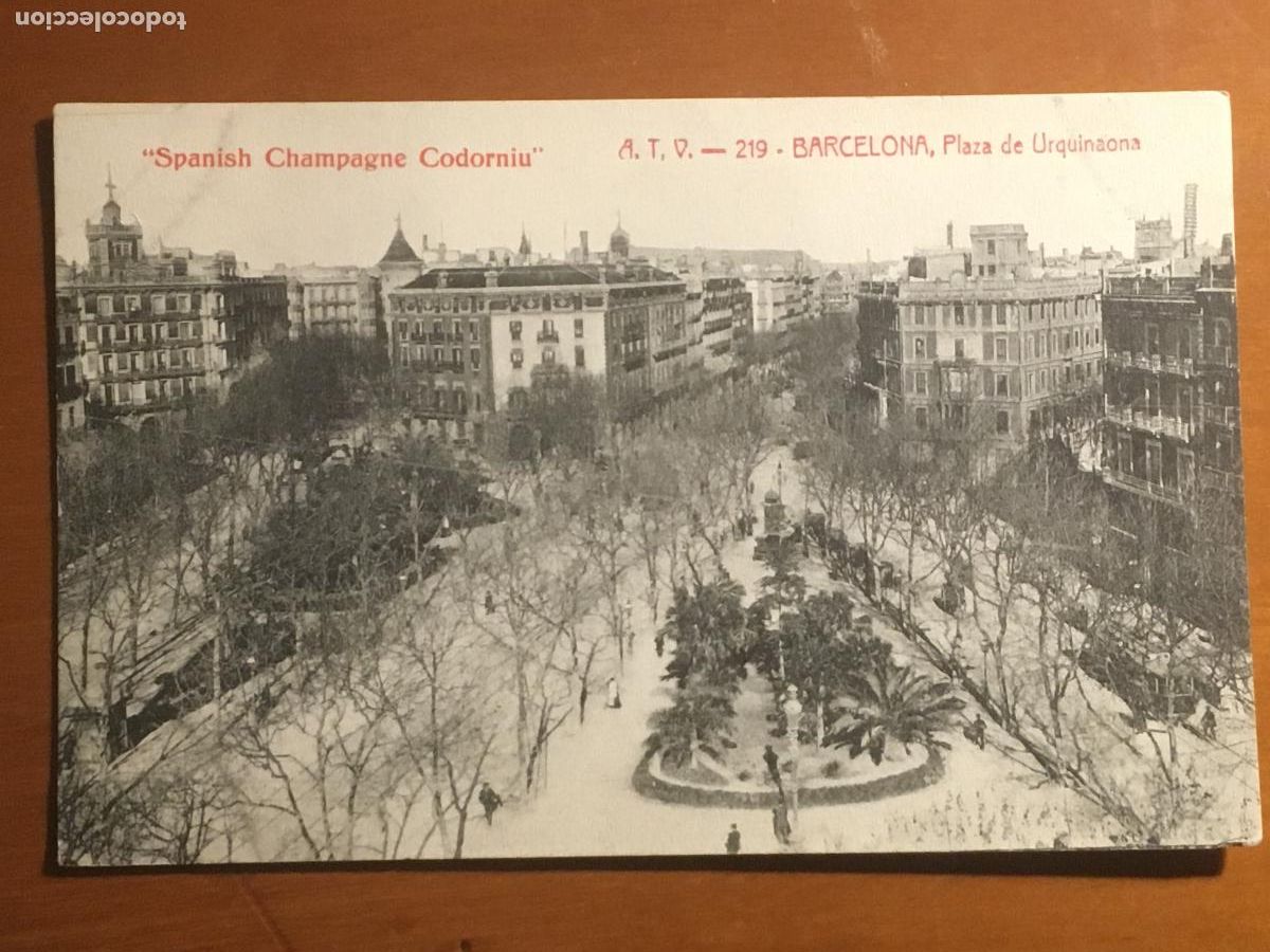 Postales: barcelona plaza urquinaona ATV 219 publicidad spanish champagne codorniu postal original antigua