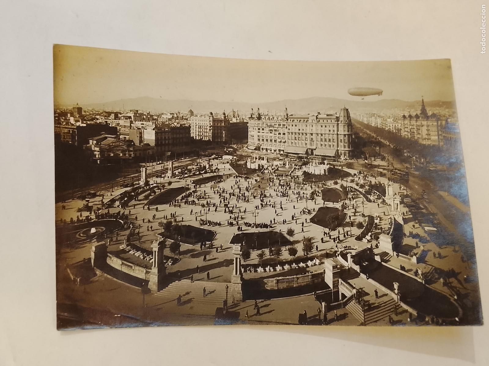 Postales: BARCELONA - PLA&Ccedil;A CATALUNYA - ZEPPELIN GLOBO -ARCHIVO ROISIN-FOTOGRAFIA ANTIGUA-(115.801)