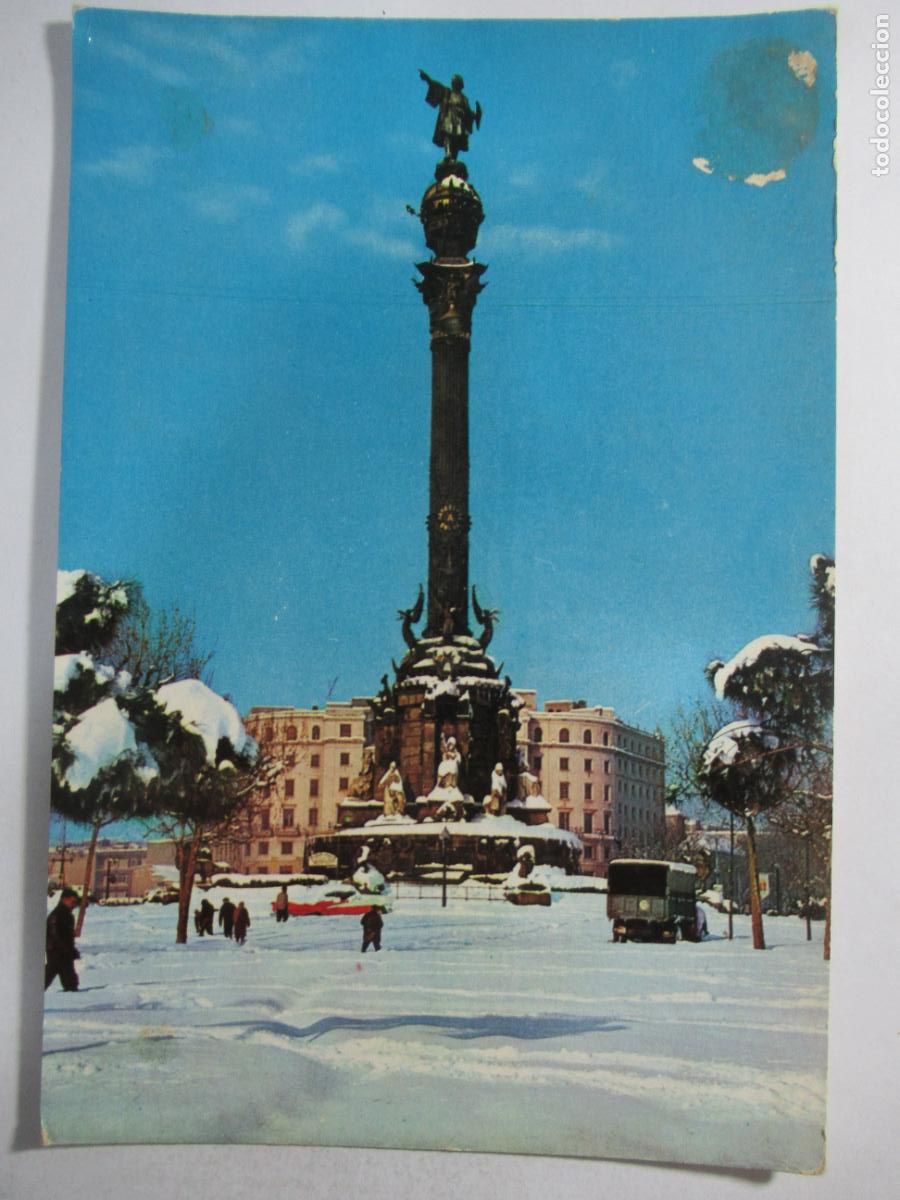 Postales: Barcelona - Nevada. Monumento a Crist&oacute;bal Col&oacute;n - S/C