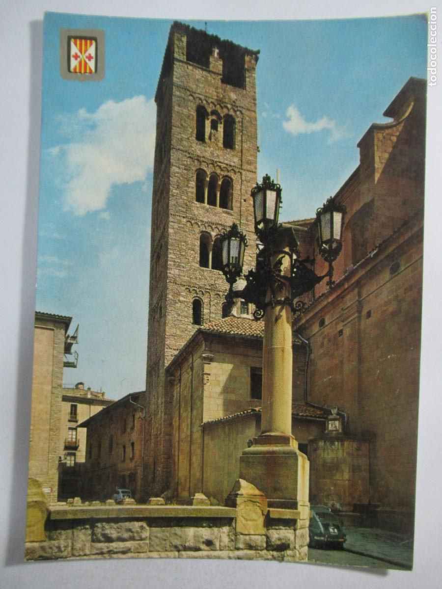 Postales: Vich - Catedral. Campanar - Escrita