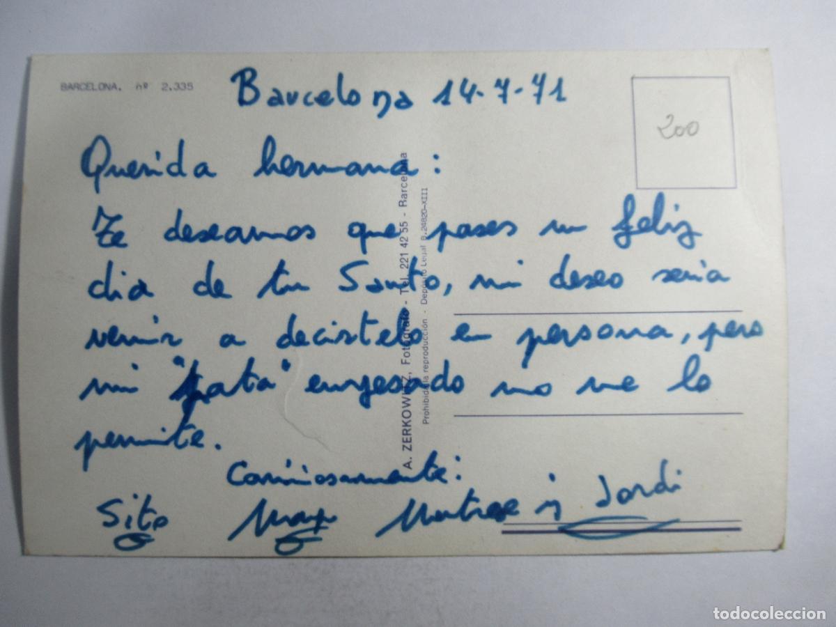 Postales: Barcelona - Diversos aspectos - Escrita - Foto 2