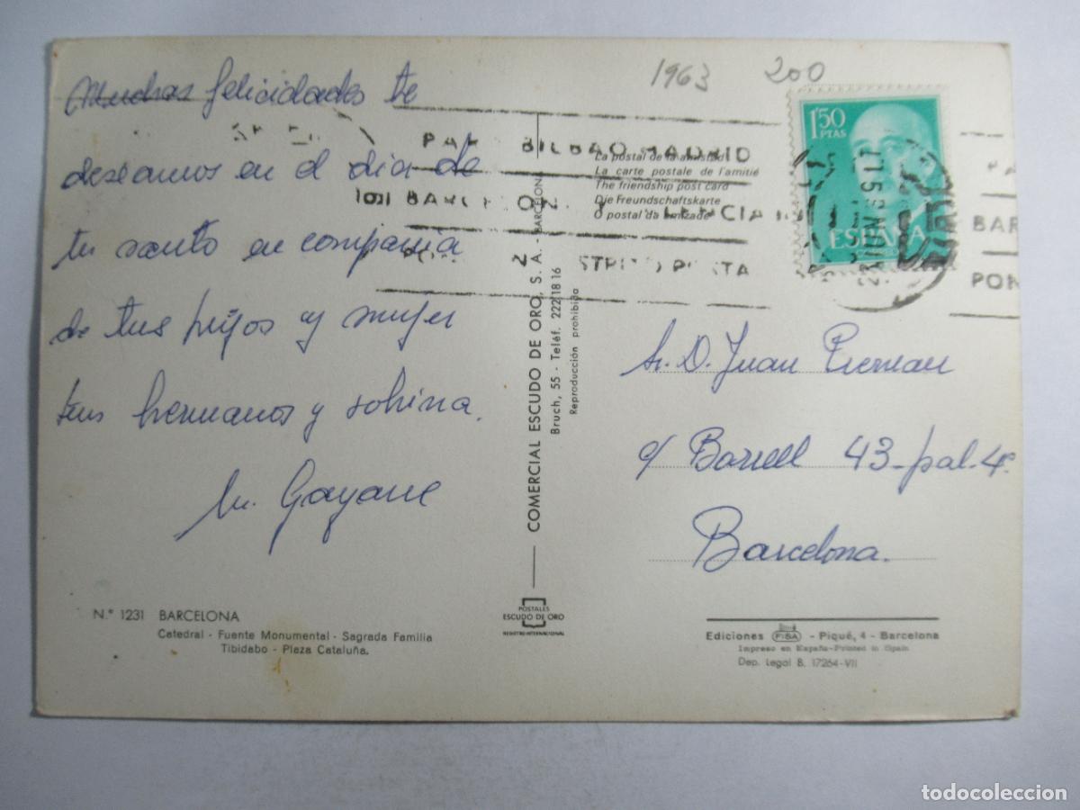 Postales: Barcelona - Diversos aspectos - Circulada - Foto 2