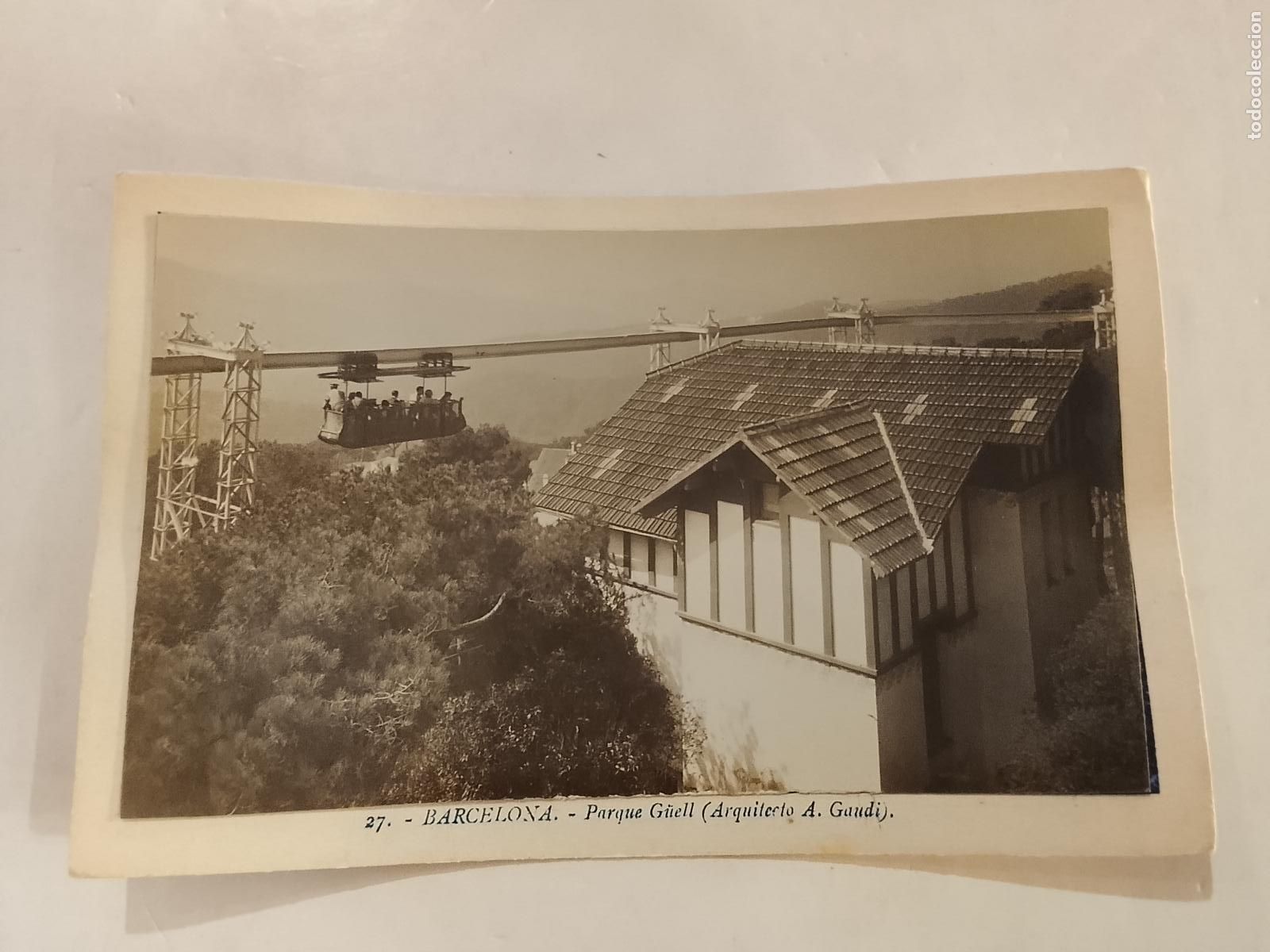 Postales: BARCELONA - TIBIDABO -FERROCARRIL AEREO- ROISIN -ES FOTO PEGADA-POSTAL PROTOTIPO ANTIGUA-(115.824)