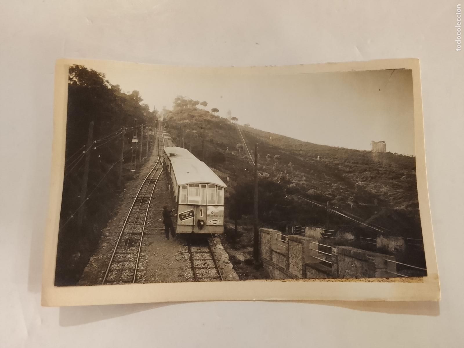 Postales: BARCELONA - FUNICULAR CON PUBLICIDADES - ROISIN -ES FOTO PEGADA-POSTAL PROTOTIPO ANTIGUA-(115.826)